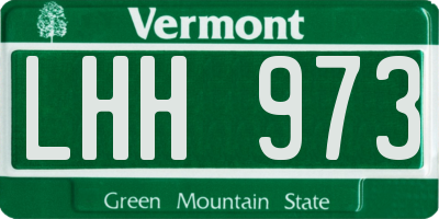 VT license plate LHH973