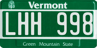 VT license plate LHH998