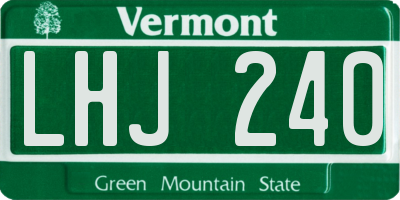 VT license plate LHJ240
