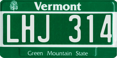VT license plate LHJ314