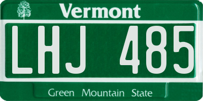 VT license plate LHJ485