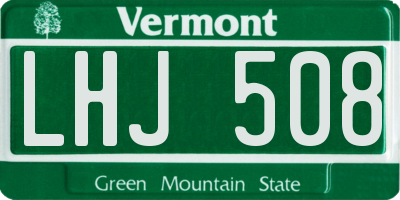 VT license plate LHJ508