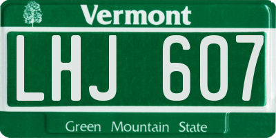 VT license plate LHJ607