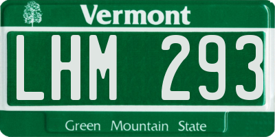 VT license plate LHM293