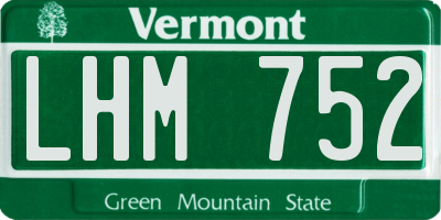 VT license plate LHM752
