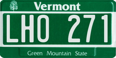 VT license plate LHO271