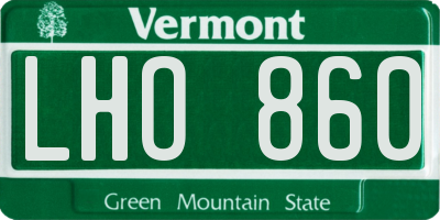 VT license plate LHO860