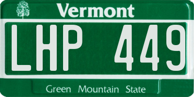 VT license plate LHP449