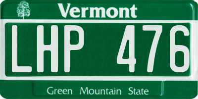 VT license plate LHP476