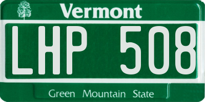 VT license plate LHP508