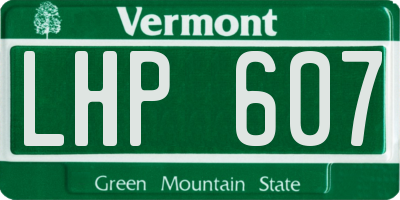 VT license plate LHP607