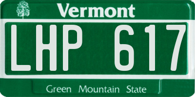 VT license plate LHP617
