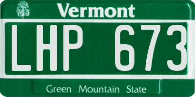 VT license plate LHP673