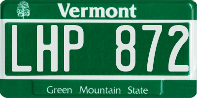 VT license plate LHP872