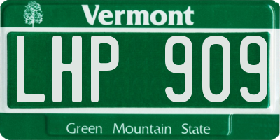 VT license plate LHP909