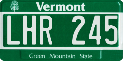 VT license plate LHR245