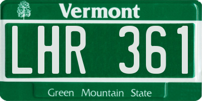 VT license plate LHR361