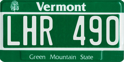 VT license plate LHR490