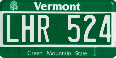 VT license plate LHR524