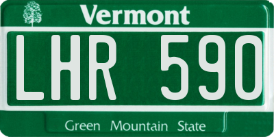 VT license plate LHR590