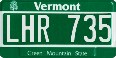 VT license plate LHR735