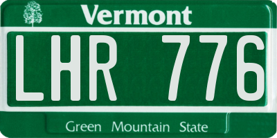 VT license plate LHR776