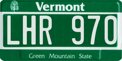VT license plate LHR970
