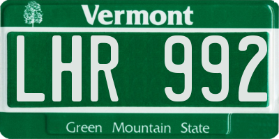 VT license plate LHR992