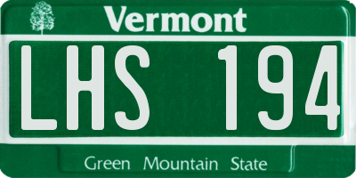 VT license plate LHS194
