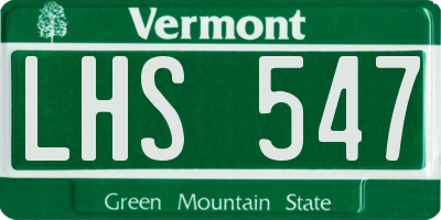 VT license plate LHS547