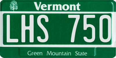 VT license plate LHS750