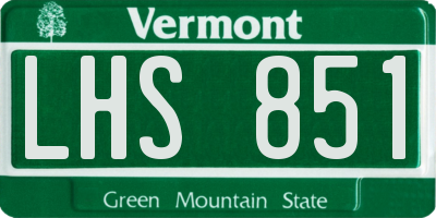 VT license plate LHS851