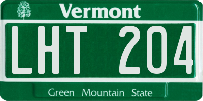 VT license plate LHT204
