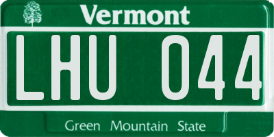 VT license plate LHU044