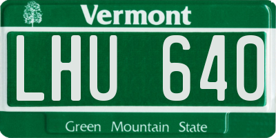 VT license plate LHU640