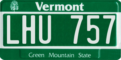 VT license plate LHU757