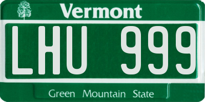 VT license plate LHU999