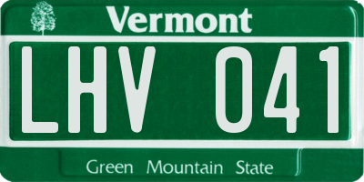 VT license plate LHV041