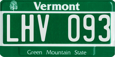 VT license plate LHV093