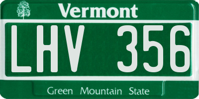 VT license plate LHV356