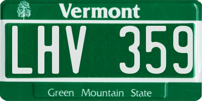 VT license plate LHV359
