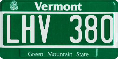 VT license plate LHV380