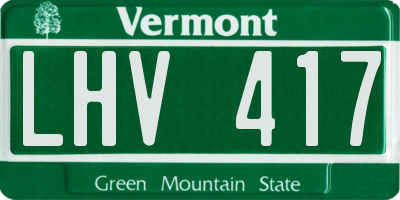 VT license plate LHV417