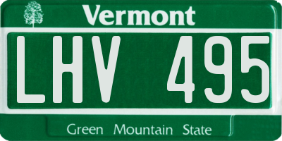 VT license plate LHV495
