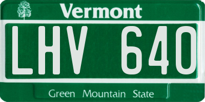VT license plate LHV640