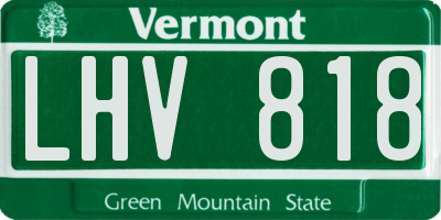 VT license plate LHV818