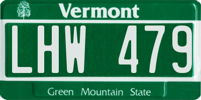 VT license plate LHW479