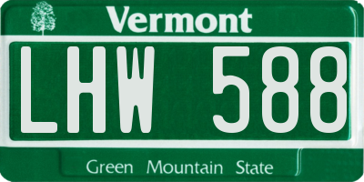 VT license plate LHW588