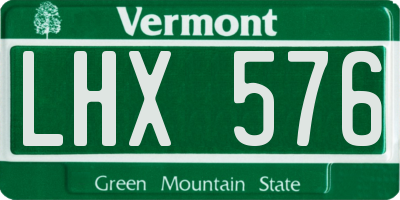 VT license plate LHX576