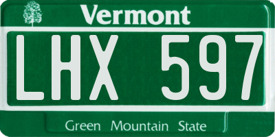 VT license plate LHX597